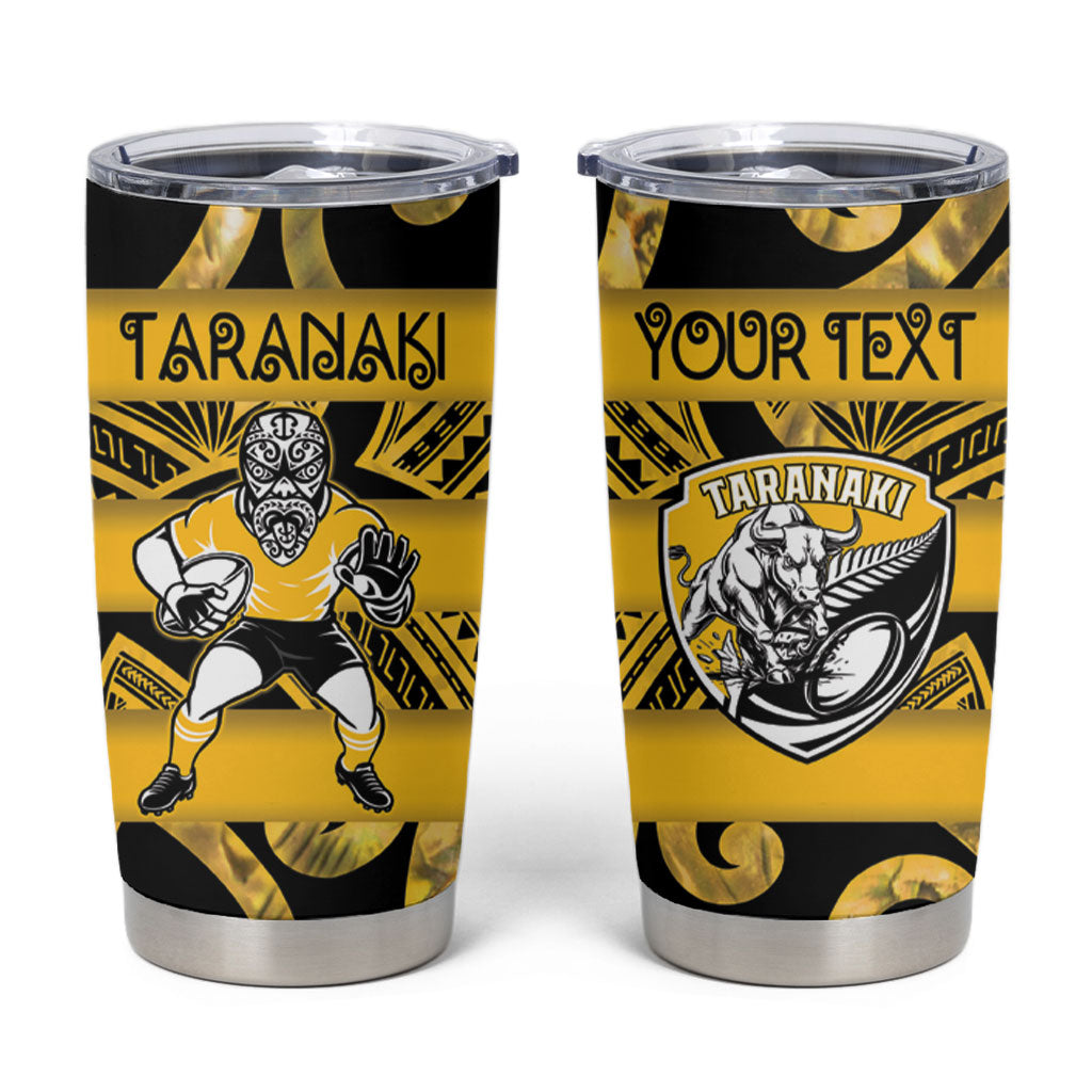 Taranaki Custom Rugby New Zealand Tumbler Cup Aotearoa Maori Pukana Tiki Mascot