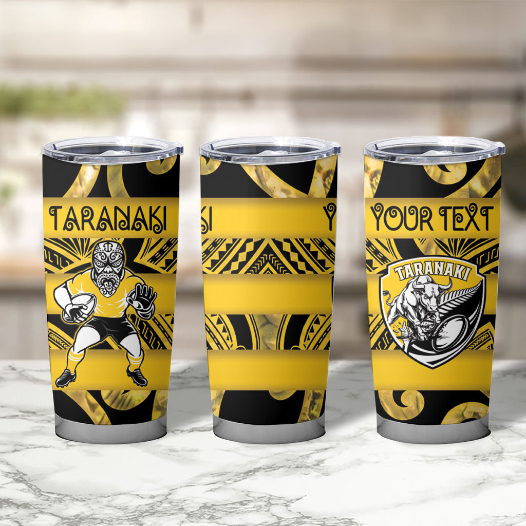 Taranaki Custom Rugby New Zealand Tumbler Cup Aotearoa Maori Pukana Tiki Mascot