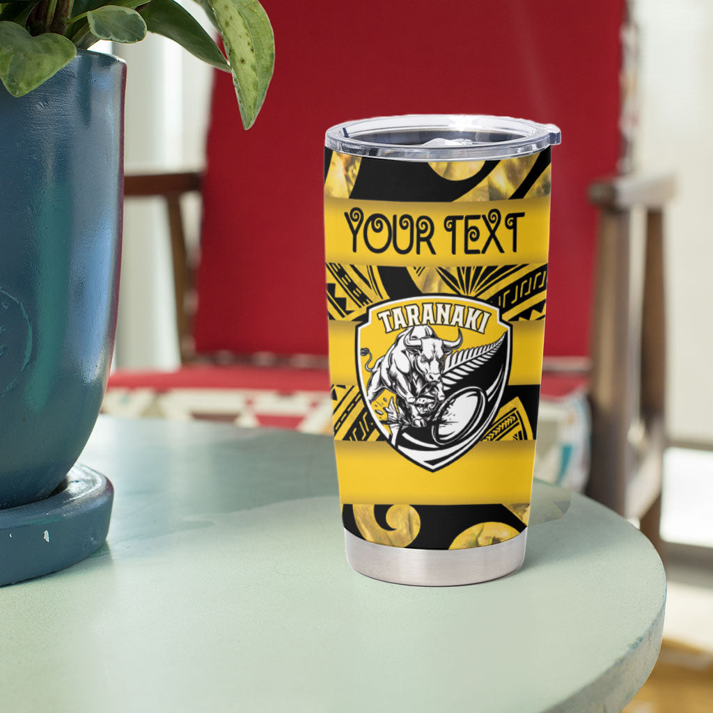 Taranaki Custom Rugby New Zealand Tumbler Cup Aotearoa Maori Pukana Tiki Mascot