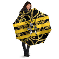 Taranaki Custom Rugby New Zealand Umbrella Aotearoa Maori Pukana Tiki Mascot