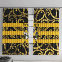 Taranaki Custom Rugby New Zealand Window Curtain Aotearoa Maori Pukana Tiki Mascot