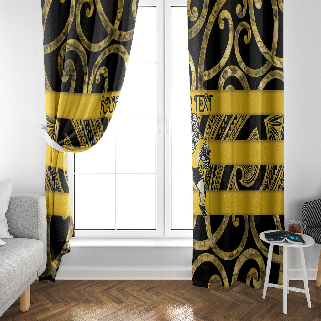 Taranaki Custom Rugby New Zealand Window Curtain Aotearoa Maori Pukana Tiki Mascot