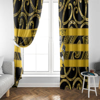 Taranaki Custom Rugby New Zealand Window Curtain Aotearoa Maori Pukana Tiki Mascot