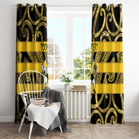 Taranaki Custom Rugby New Zealand Window Curtain Aotearoa Maori Pukana Tiki Mascot