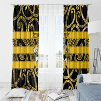 Taranaki Custom Rugby New Zealand Window Curtain Aotearoa Maori Pukana Tiki Mascot