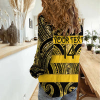 Taranaki Custom Rugby New Zealand Women Casual Shirt Aotearoa Maori Pukana Tiki Mascot