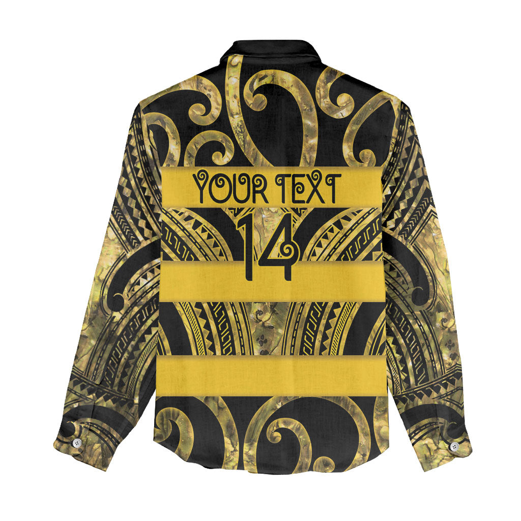 Taranaki Custom Rugby New Zealand Women Casual Shirt Aotearoa Maori Pukana Tiki Mascot