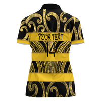 Taranaki Custom Rugby New Zealand Women Polo Shirt Aotearoa Maori Pukana Tiki Mascot