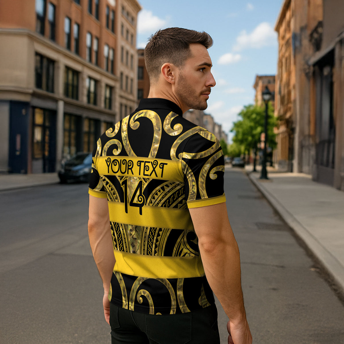 Taranaki Custom Rugby New Zealand Zipper Polo Shirt Aotearoa Maori Pukana Tiki Mascot