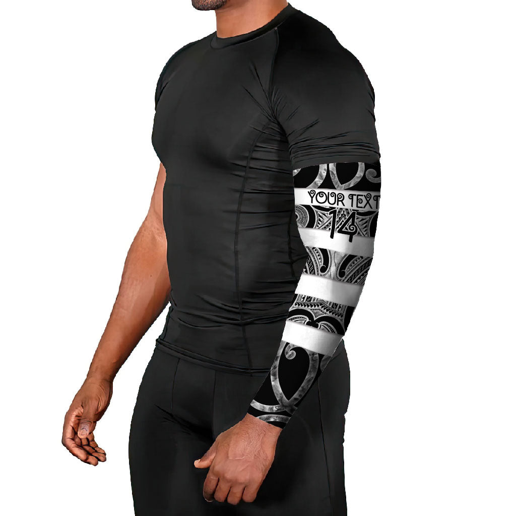 Hawke's Bay Custom Rugby New Zealand Arm Sleeves Aotearoa Maori Pukana Tiki Mascot