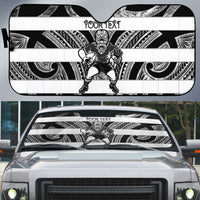 Hawke's Bay Custom Rugby New Zealand Auto Sun Shade Aotearoa Maori Pukana Tiki Mascot