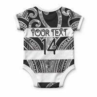 Hawke's Bay Custom Rugby New Zealand Baby Onesie Aotearoa Maori Pukana Tiki Mascot