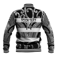 Hawke's Bay Custom Rugby New Zealand Baseball Jacket Aotearoa Maori Pukana Tiki Mascot