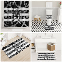 Hawke's Bay Custom Rugby New Zealand Bathroom Set Aotearoa Maori Pukana Tiki Mascot