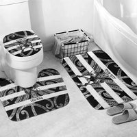 Hawke's Bay Custom Rugby New Zealand Bathroom Set Aotearoa Maori Pukana Tiki Mascot