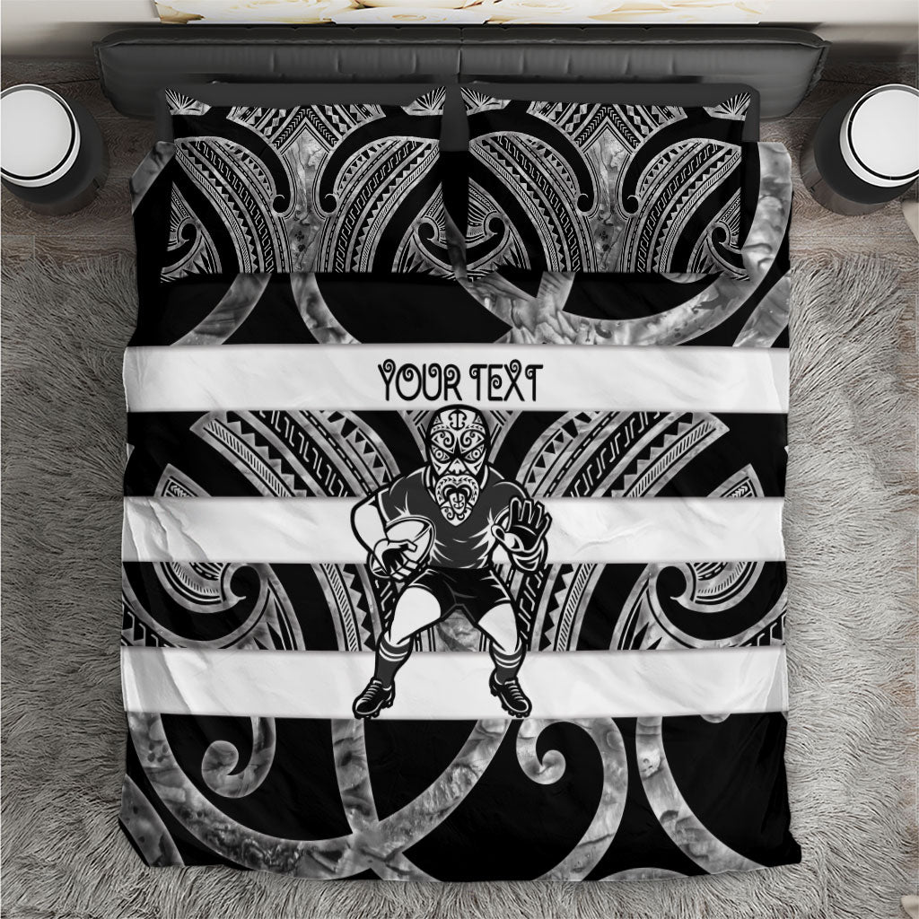 Hawke's Bay Custom Rugby New Zealand Bedding Set Aotearoa Maori Pukana Tiki Mascot