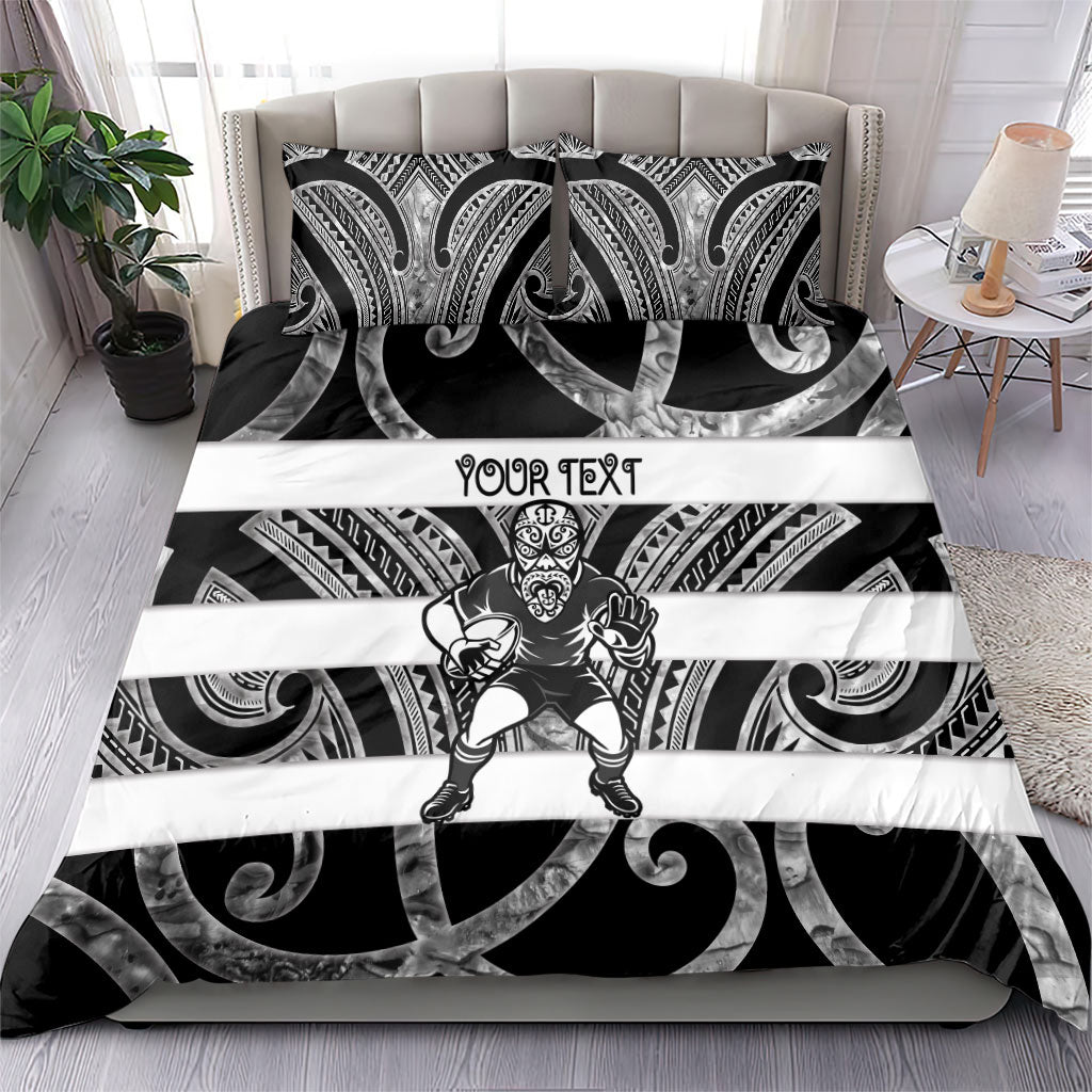 Hawke's Bay Custom Rugby New Zealand Bedding Set Aotearoa Maori Pukana Tiki Mascot