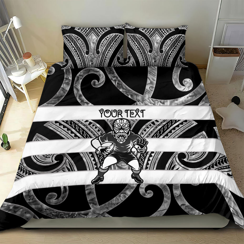 Hawke's Bay Custom Rugby New Zealand Bedding Set Aotearoa Maori Pukana Tiki Mascot