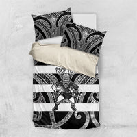 Hawke's Bay Custom Rugby New Zealand Bedding Set Aotearoa Maori Pukana Tiki Mascot