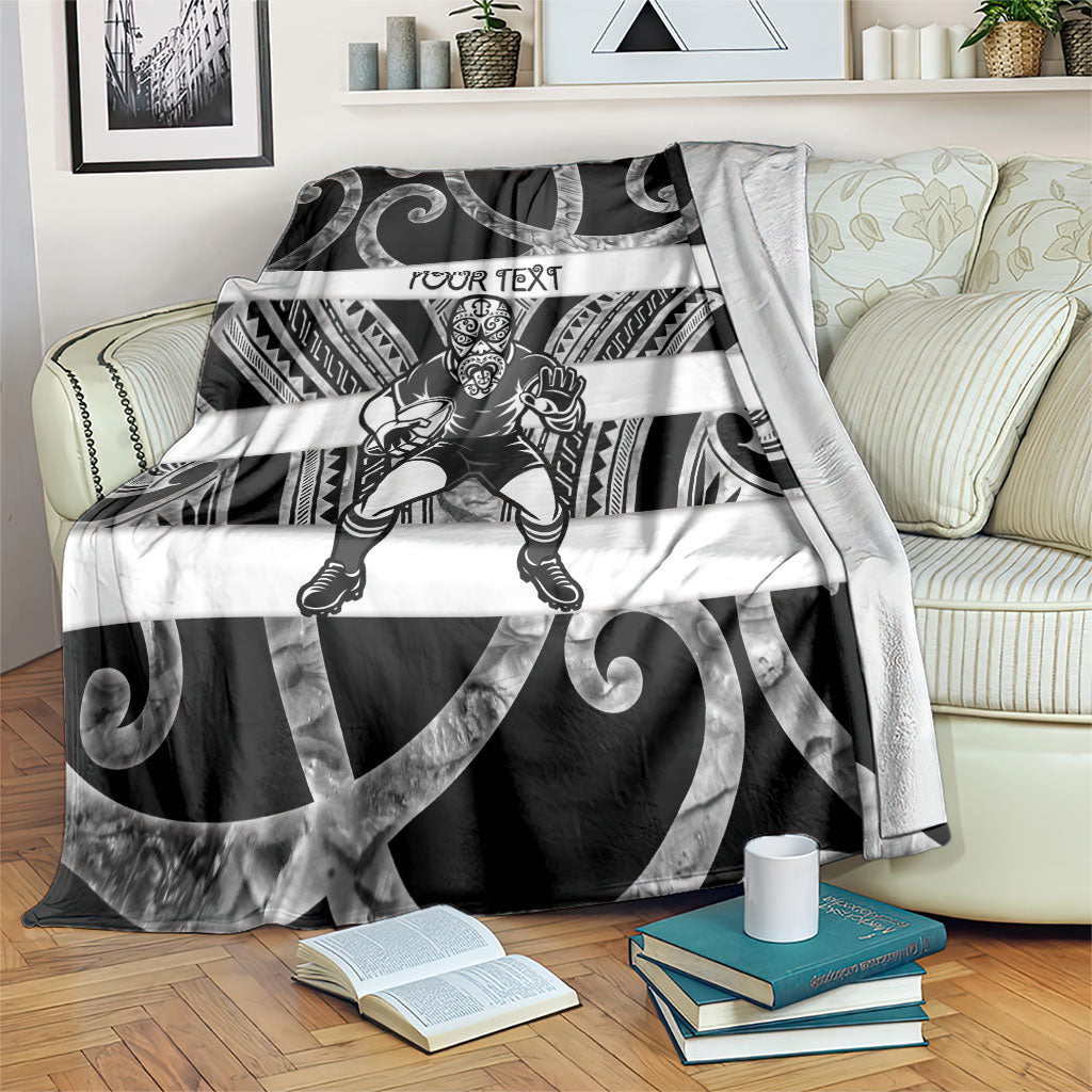 Hawke's Bay Custom Rugby New Zealand Blanket Aotearoa Maori Pukana Tiki Mascot