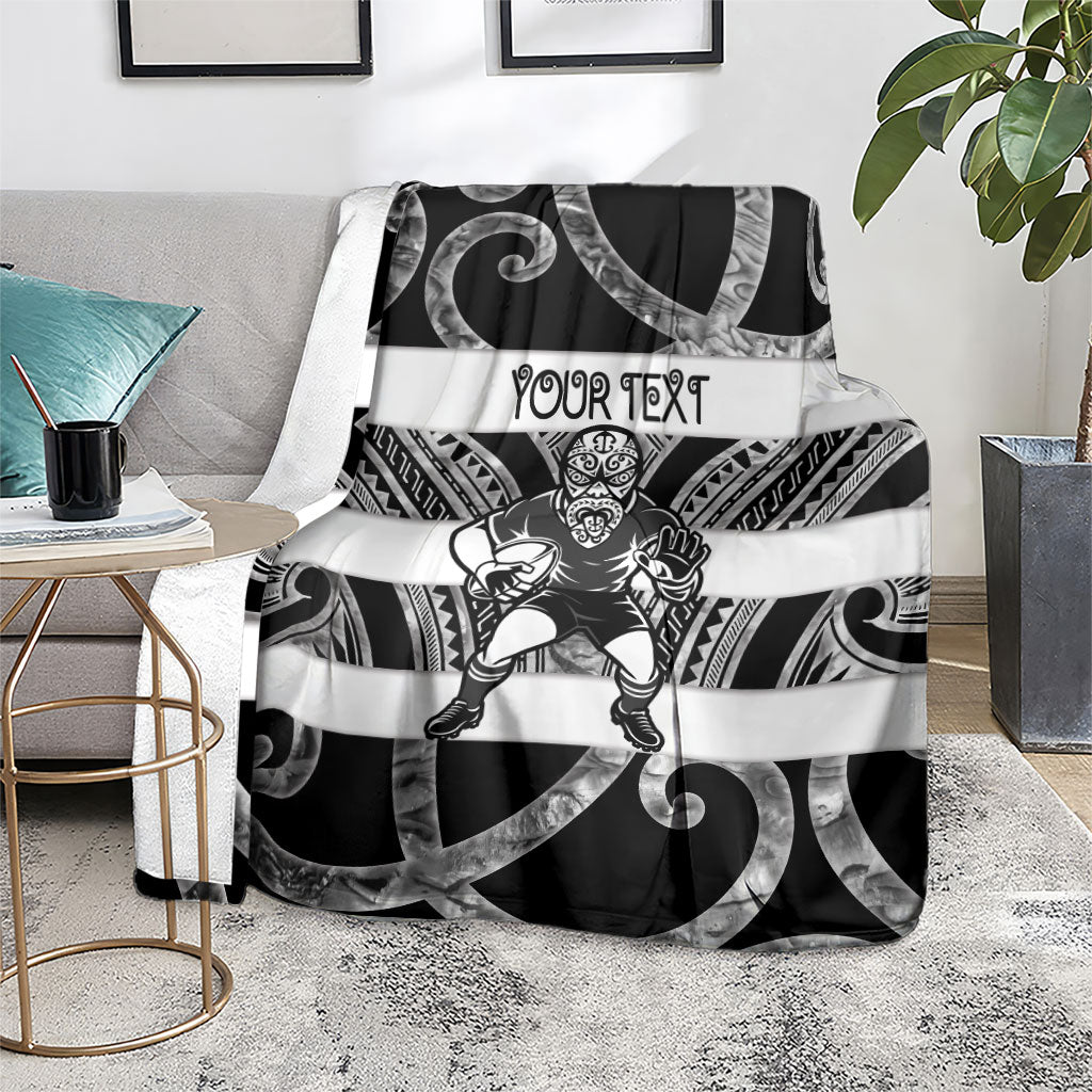 Hawke's Bay Custom Rugby New Zealand Blanket Aotearoa Maori Pukana Tiki Mascot