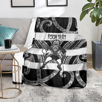 Hawke's Bay Custom Rugby New Zealand Blanket Aotearoa Maori Pukana Tiki Mascot