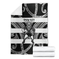 Hawke's Bay Custom Rugby New Zealand Blanket Aotearoa Maori Pukana Tiki Mascot