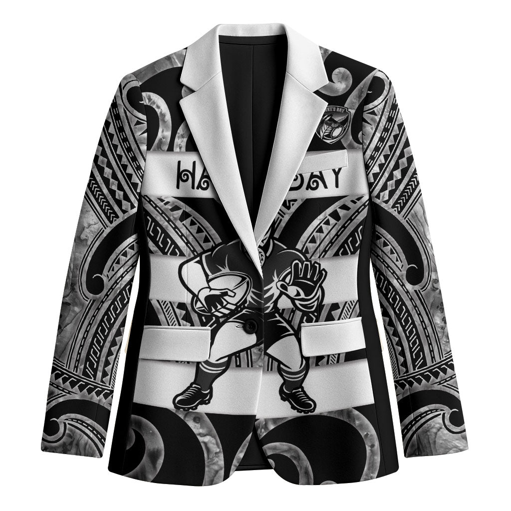 Hawke's Bay Custom Rugby New Zealand Blazer Aotearoa Maori Pukana Tiki Mascot
