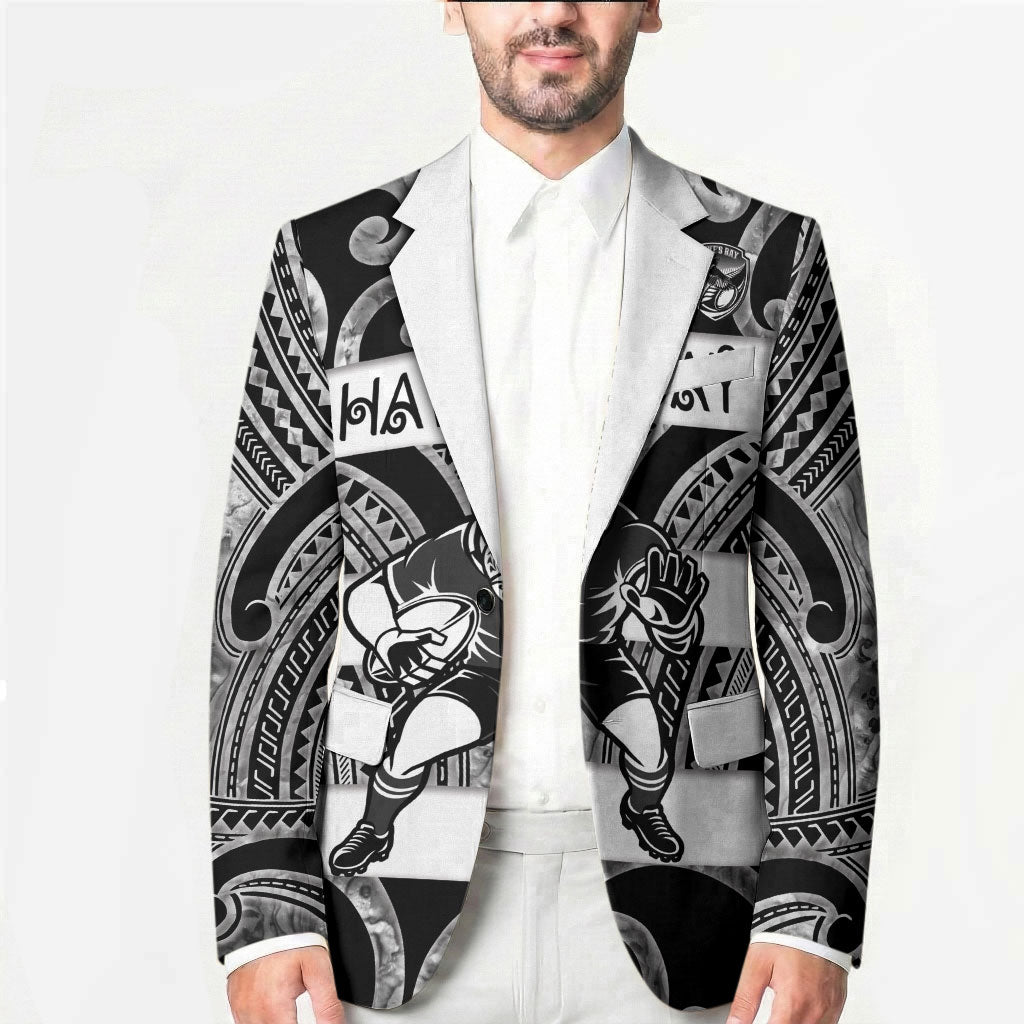 Hawke's Bay Custom Rugby New Zealand Blazer Aotearoa Maori Pukana Tiki Mascot