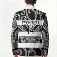 Hawke's Bay Custom Rugby New Zealand Blazer Aotearoa Maori Pukana Tiki Mascot