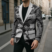 Hawke's Bay Custom Rugby New Zealand Blazer Aotearoa Maori Pukana Tiki Mascot