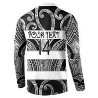 Hawke's Bay Custom Rugby New Zealand Button Sweatshirt Aotearoa Maori Pukana Tiki Mascot