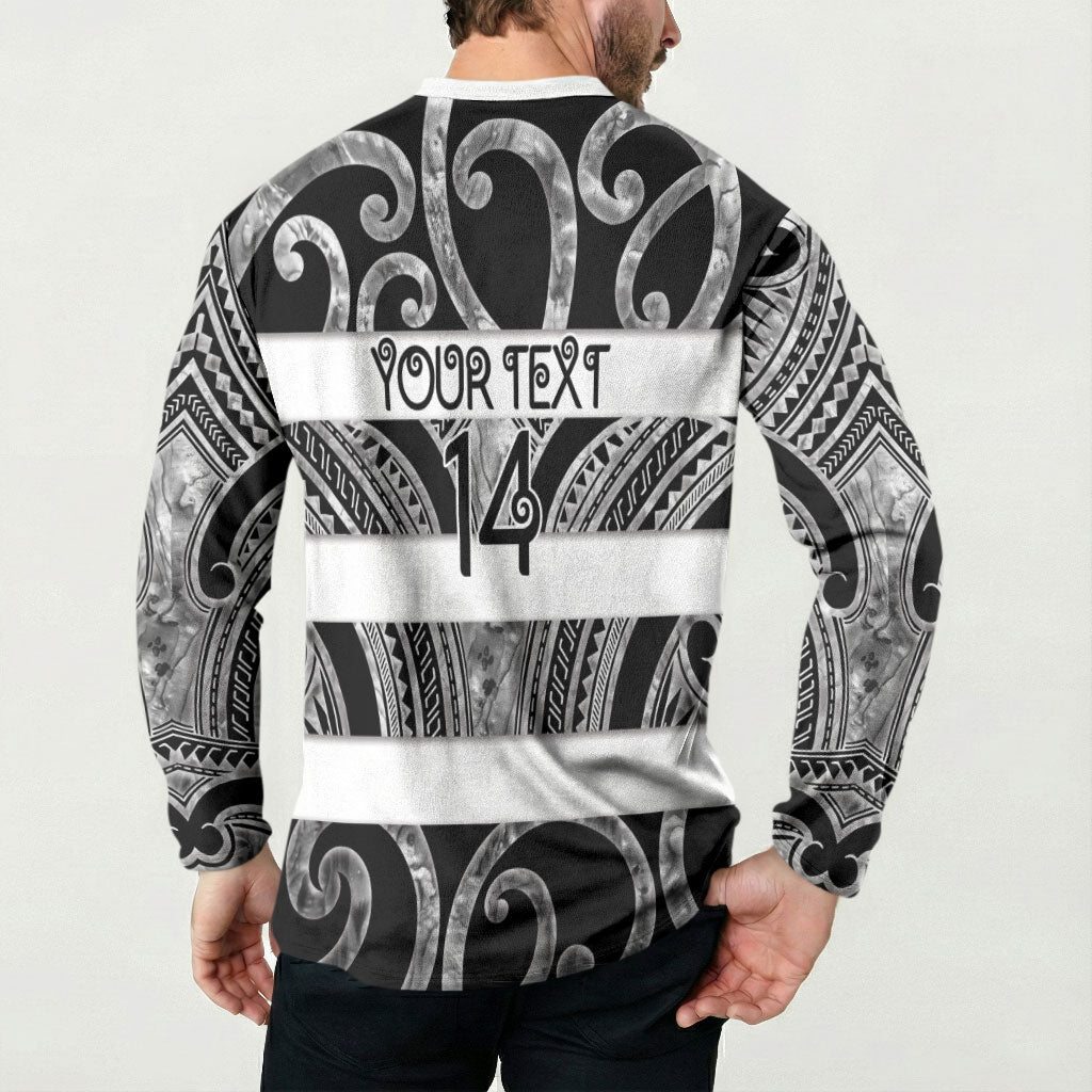 Hawke's Bay Custom Rugby New Zealand Button Sweatshirt Aotearoa Maori Pukana Tiki Mascot