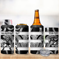 Hawke's Bay Custom Rugby New Zealand 4 in 1 Can Cooler Tumbler Aotearoa Maori Pukana Tiki Mascot