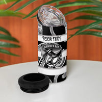 Hawke's Bay Custom Rugby New Zealand 4 in 1 Can Cooler Tumbler Aotearoa Maori Pukana Tiki Mascot