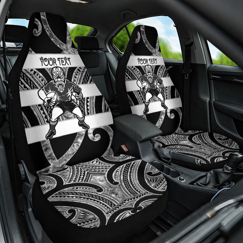 Hawke's Bay Custom Rugby New Zealand Car Seat Cover Aotearoa Maori Pukana Tiki Mascot