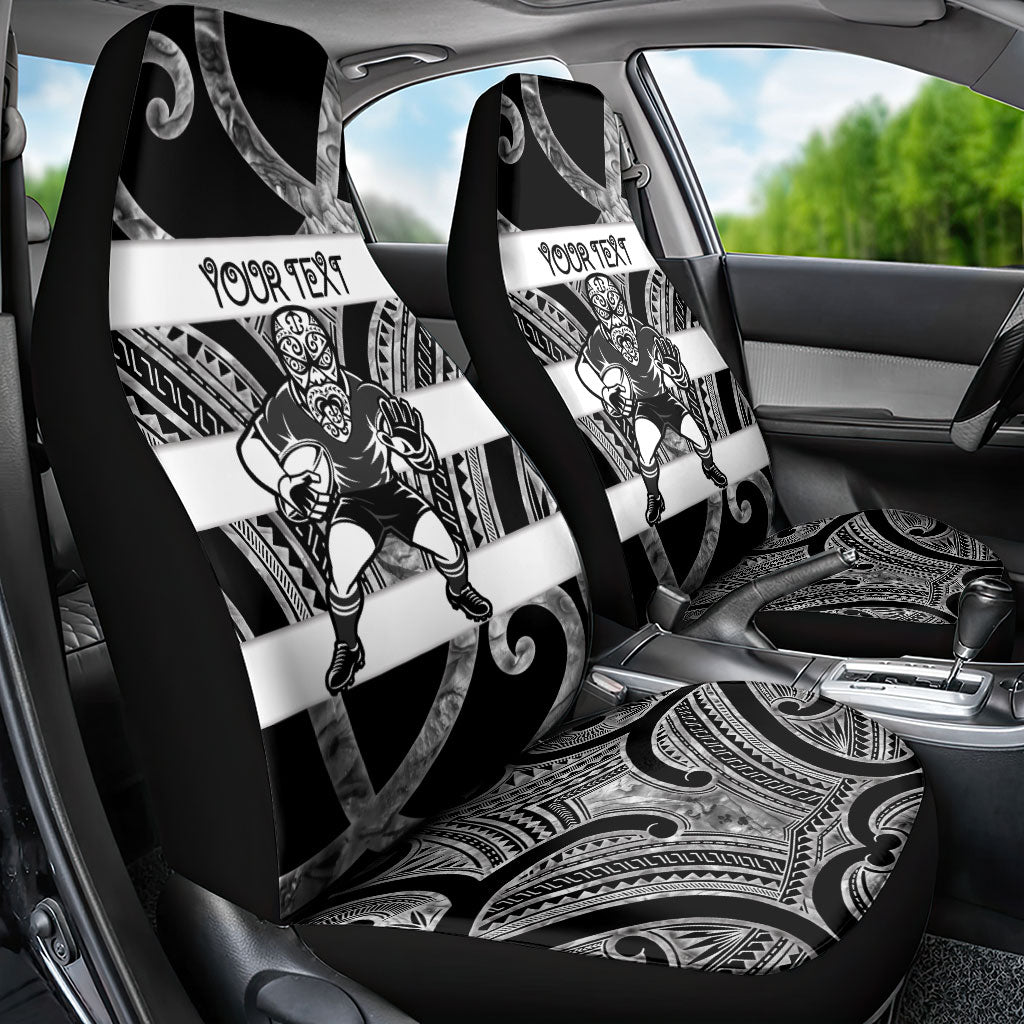 Hawke's Bay Custom Rugby New Zealand Car Seat Cover Aotearoa Maori Pukana Tiki Mascot