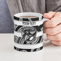 Hawke's Bay Custom Rugby New Zealand Ceramic Mug Aotearoa Maori Pukana Tiki Mascot