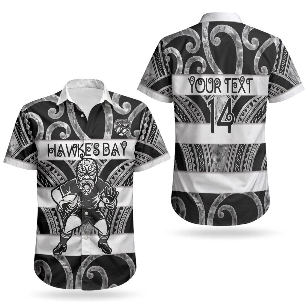 Hawke's Bay Custom Rugby New Zealand Couples Matching Off Shoulder Maxi Dress and Hawaiian Shirt Aotearoa Maori Pukana Tiki Mascot