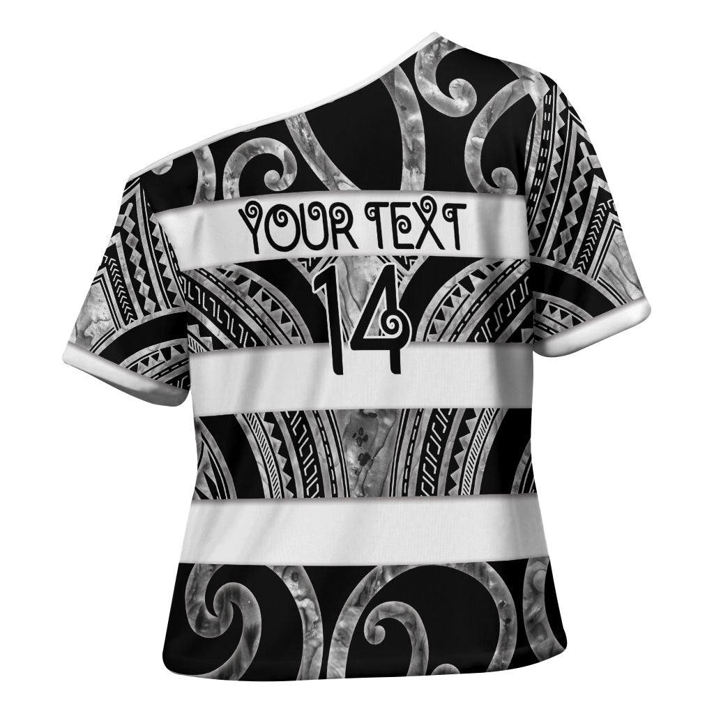 Hawke's Bay Custom Rugby New Zealand Cross Shoulder Shirt Aotearoa Maori Pukana Tiki Mascot