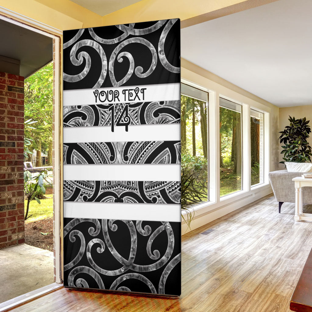 Hawke's Bay Custom Rugby New Zealand Door Cover Aotearoa Maori Pukana Tiki Mascot