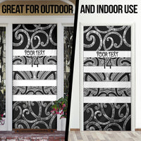 Hawke's Bay Custom Rugby New Zealand Door Cover Aotearoa Maori Pukana Tiki Mascot