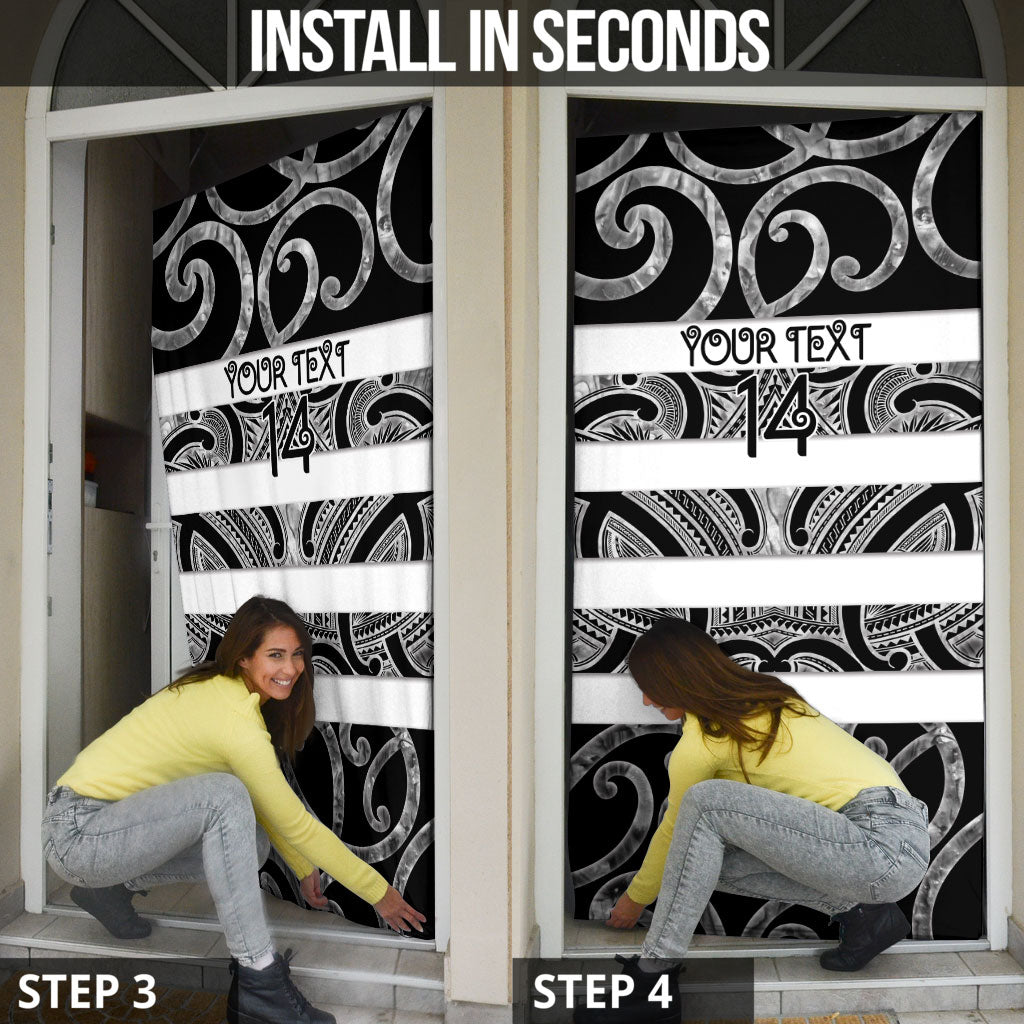 Hawke's Bay Custom Rugby New Zealand Door Cover Aotearoa Maori Pukana Tiki Mascot