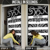Hawke's Bay Custom Rugby New Zealand Door Cover Aotearoa Maori Pukana Tiki Mascot