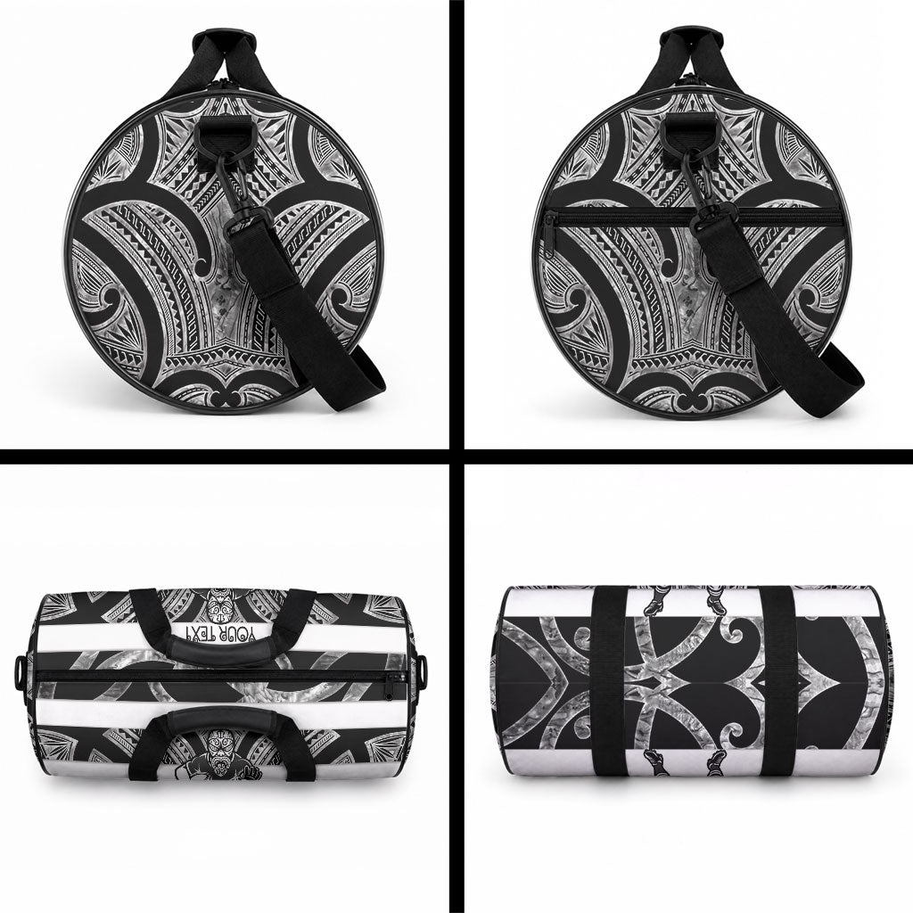 Hawke's Bay Custom Rugby New Zealand Duffle Bag Aotearoa Maori Pukana Tiki Mascot