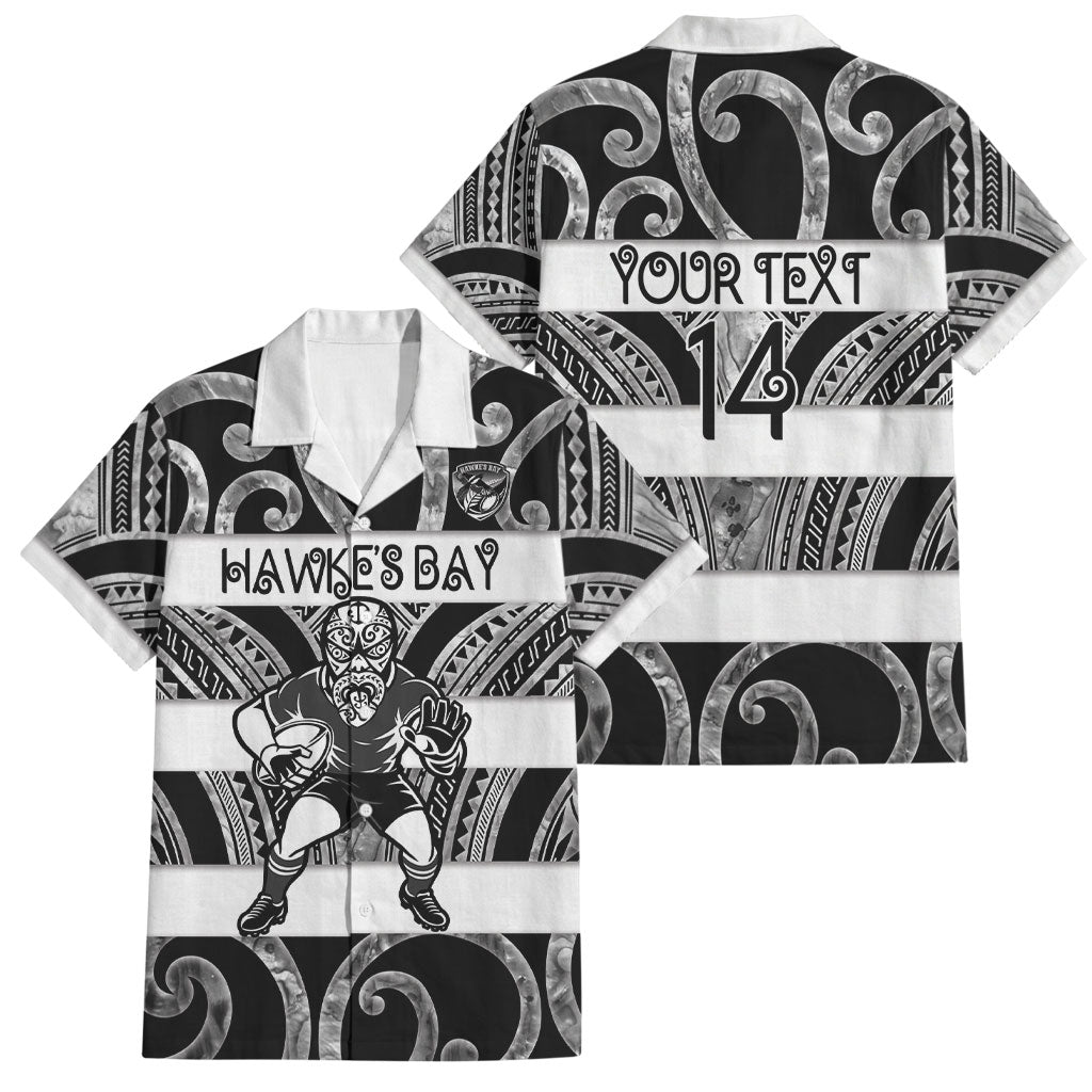 Hawke's Bay Custom Rugby New Zealand Family Matching Long Sleeve Bodycon Dress and Hawaiian Shirt Aotearoa Maori Pukana Tiki Mascot