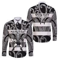 Hawke's Bay Custom Rugby New Zealand Family Matching Off Shoulder Short Dress and Hawaiian Shirt Aotearoa Maori Pukana Tiki Mascot