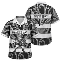 Hawke's Bay Custom Rugby New Zealand Family Matching Summer Maxi Dress and Hawaiian Shirt Aotearoa Maori Pukana Tiki Mascot