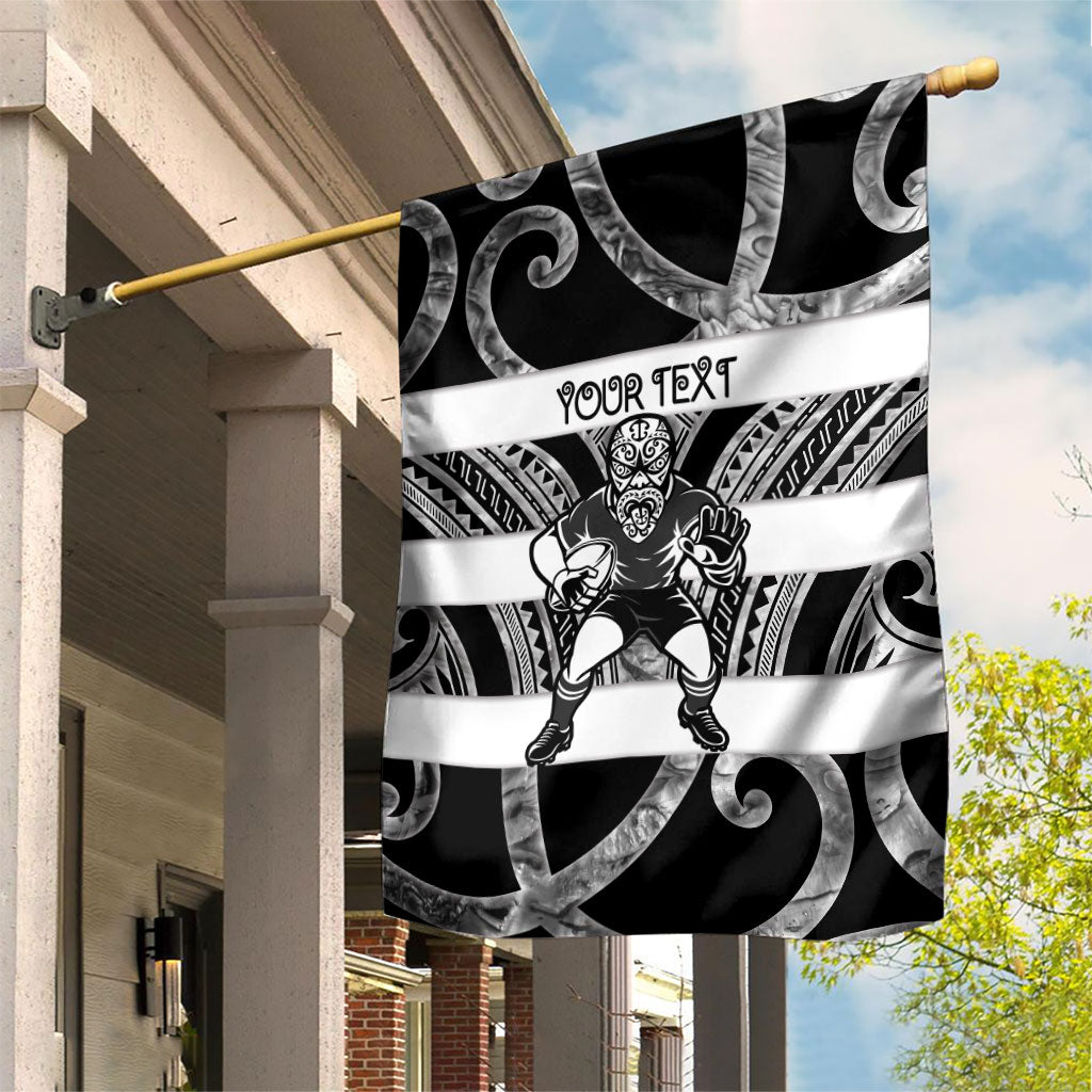 Hawke's Bay Custom Rugby New Zealand Garden Flag Aotearoa Maori Pukana Tiki Mascot