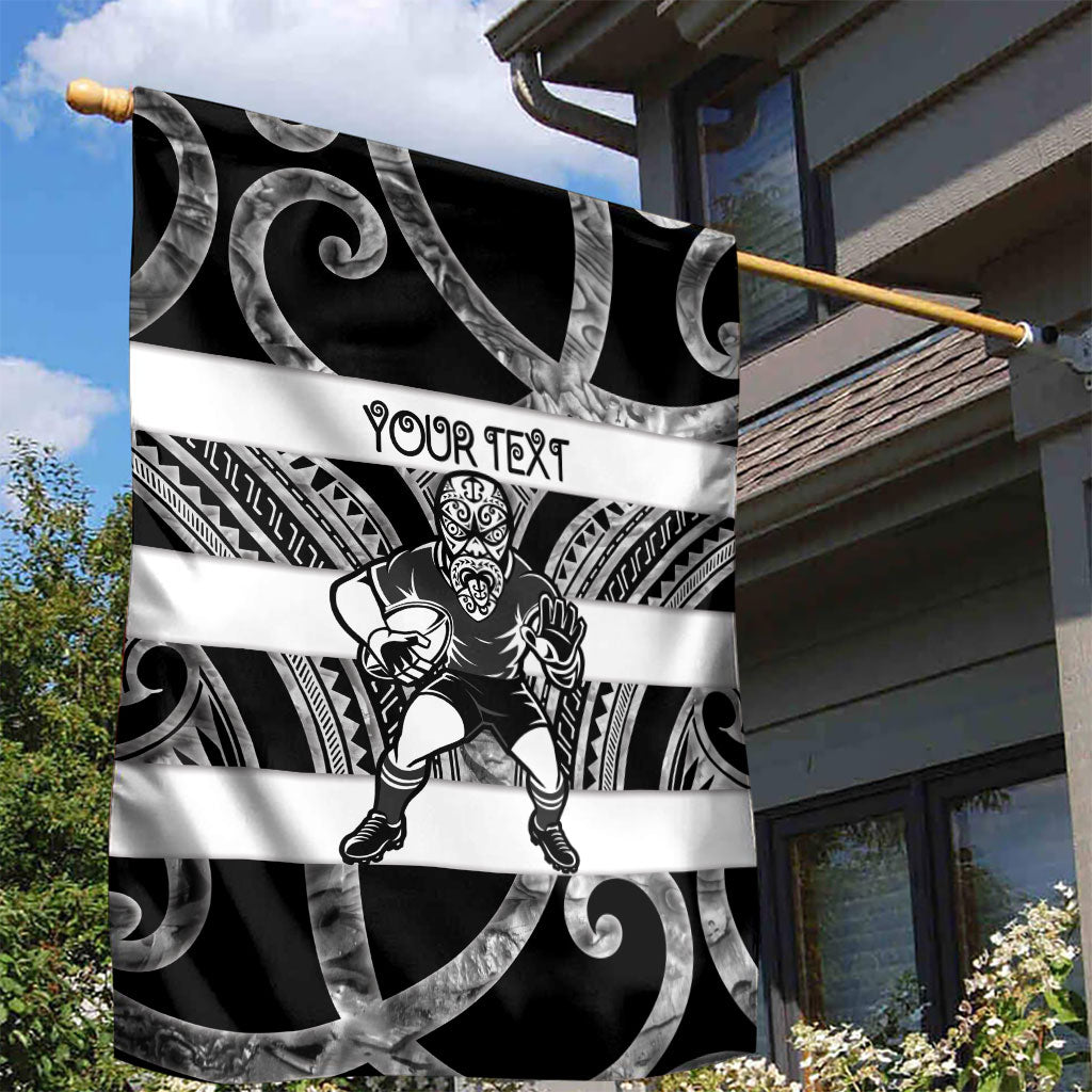 Hawke's Bay Custom Rugby New Zealand Garden Flag Aotearoa Maori Pukana Tiki Mascot